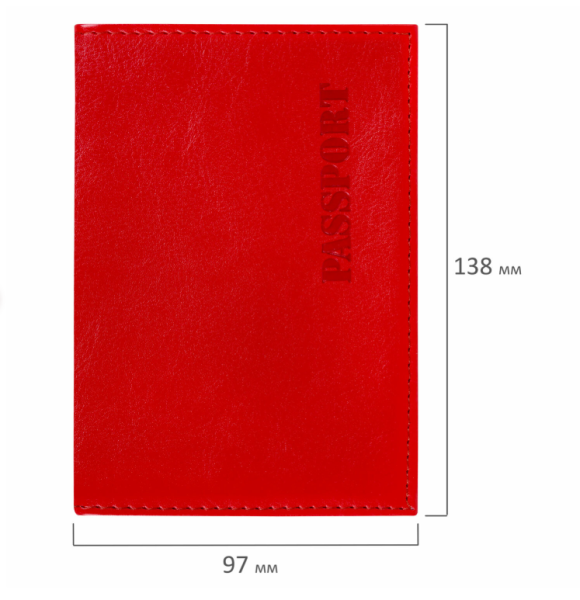 Обложка для паспорта экокожа, мягкая вставка изолон, "PASSPORT", отделение для карточек